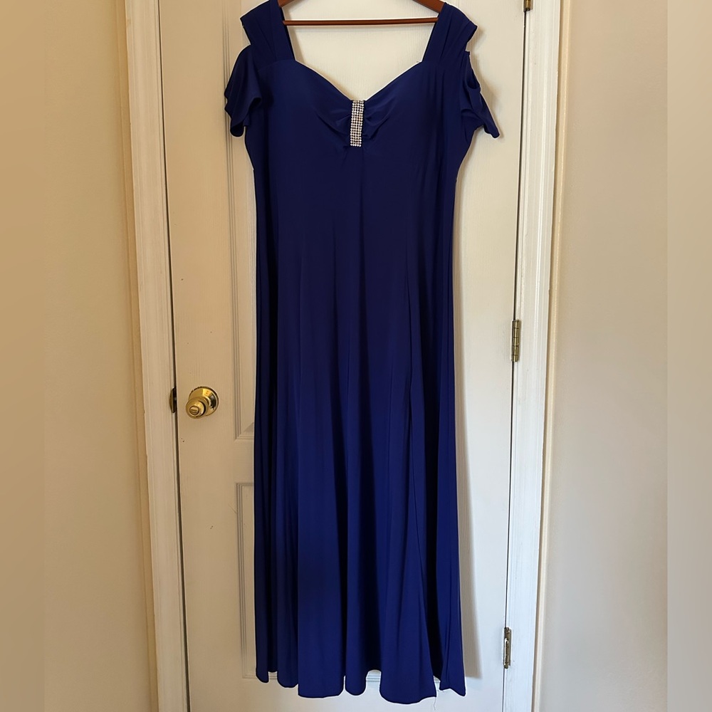 R & M Richards Blue Maxi Gown